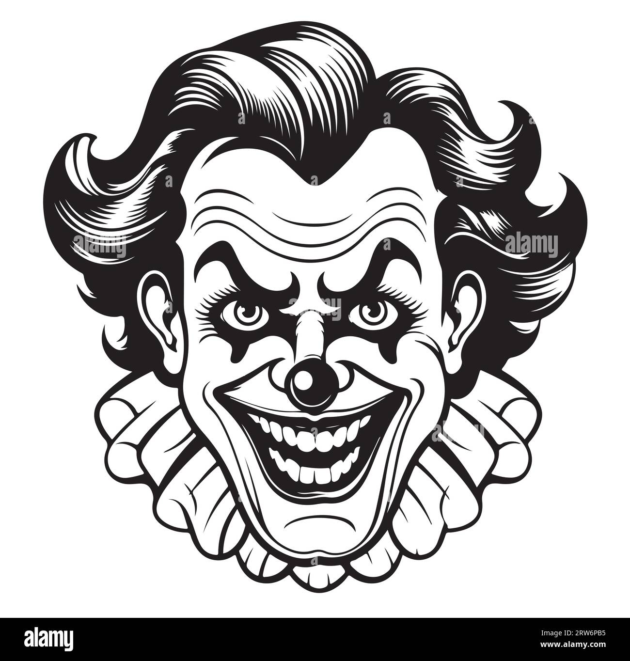 Angry clown retro sketch hand drawn sketch Vector Stock Vector