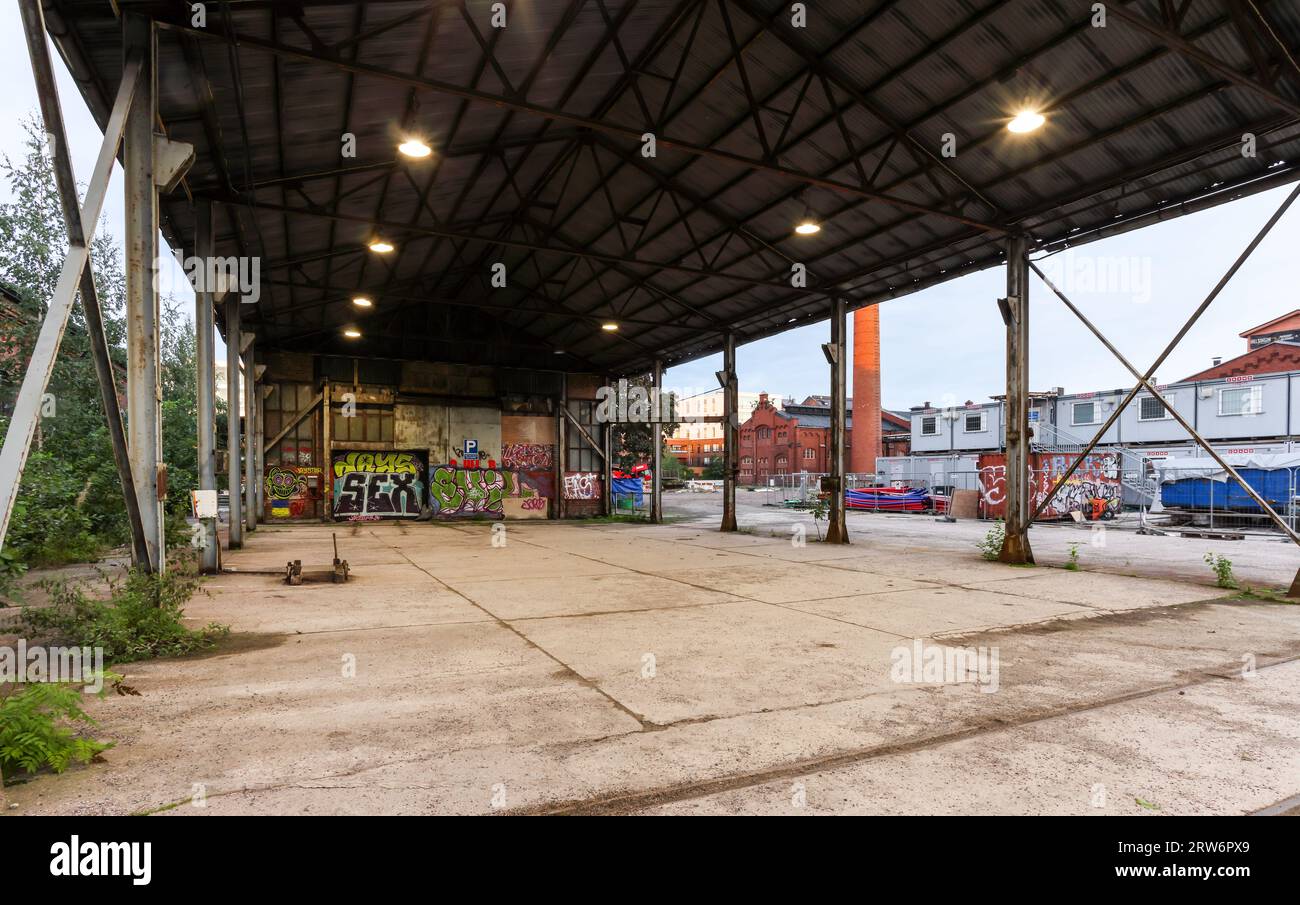 Parking lot in train factory Stock Photo Alamy