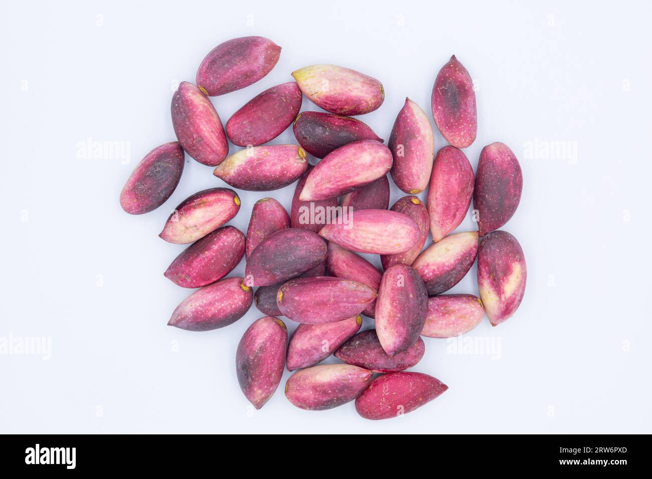 Fresh pink Pistachios isolated on white background Stock Photo Alamy