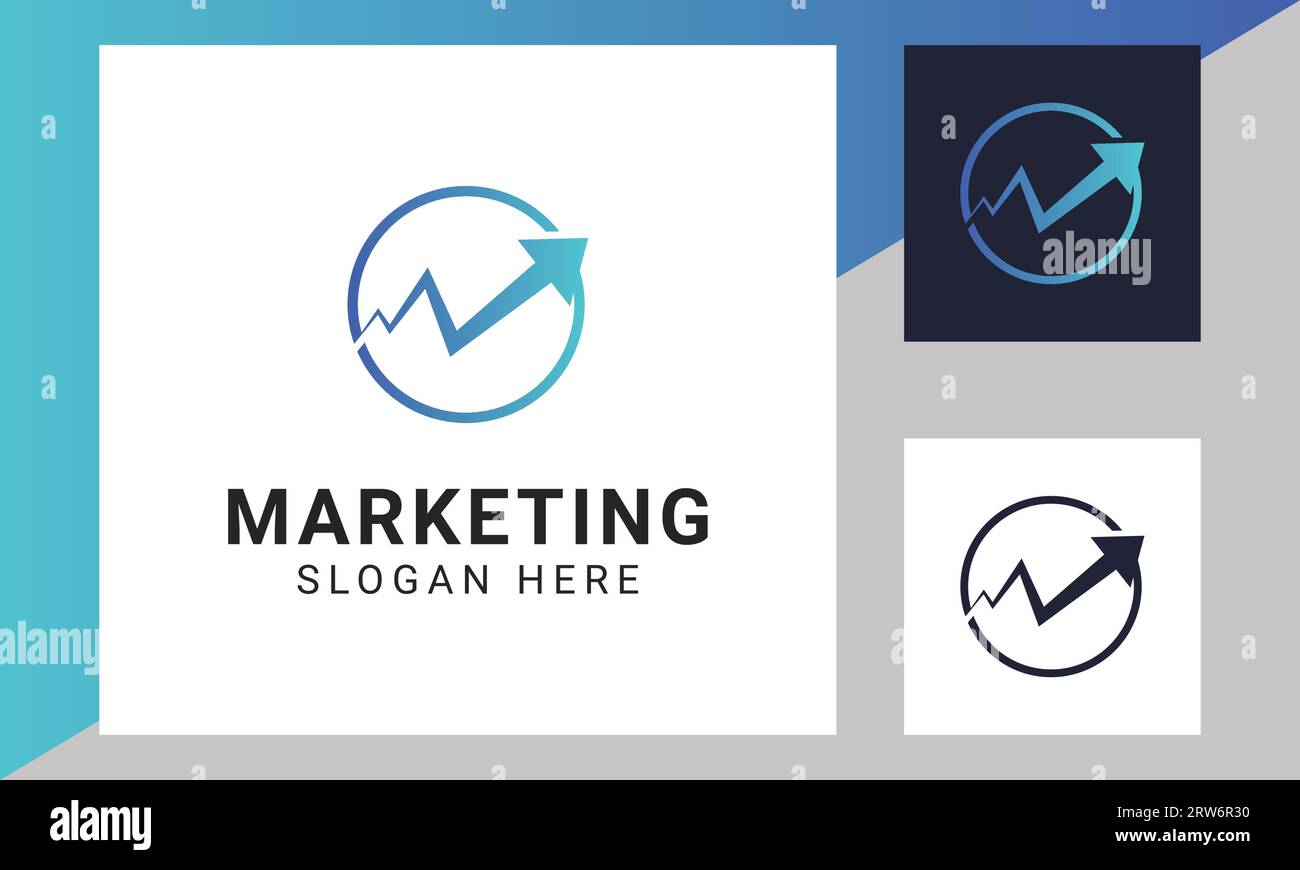 Marketing Growth Arrow Logo Design Business and Finance Chart Logotype ...