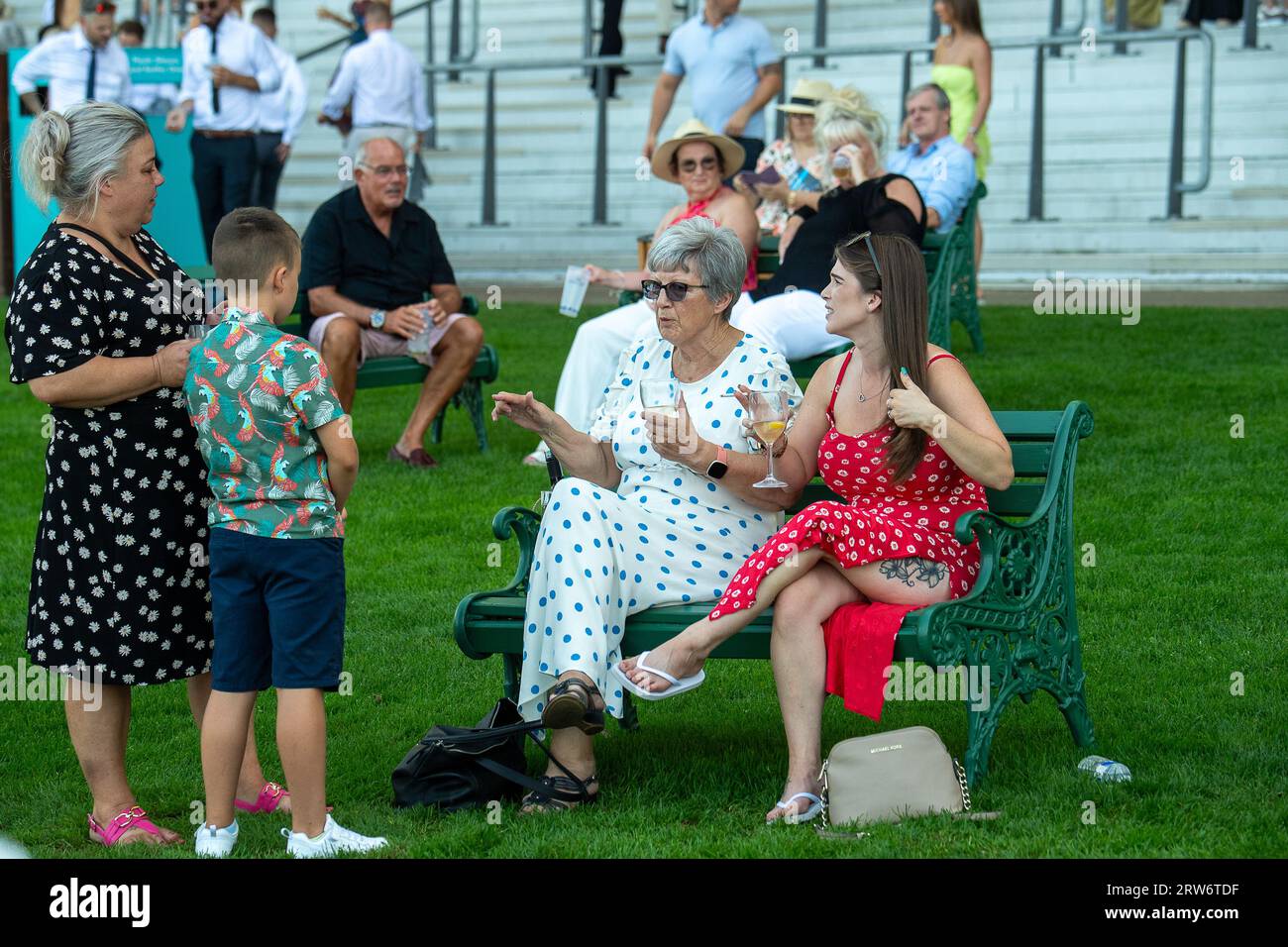 Ascot, Berkshire, UK. 9th September, 2023. Racegoers enjoying their day ...