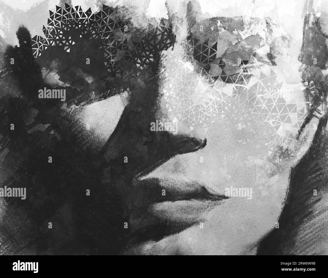 Suffering Abstract Suffering abstract Black and White Stock Photos & Images - Alamy