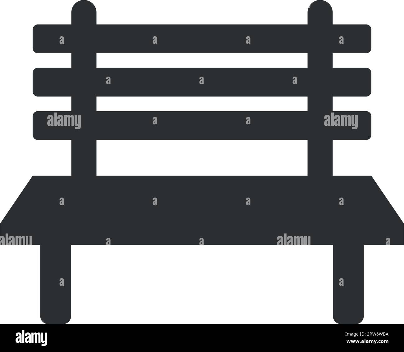 Bench icon in flat style. Comfortable rest vector illustration on isolated background. Park chair sign business concept. Stock Vector