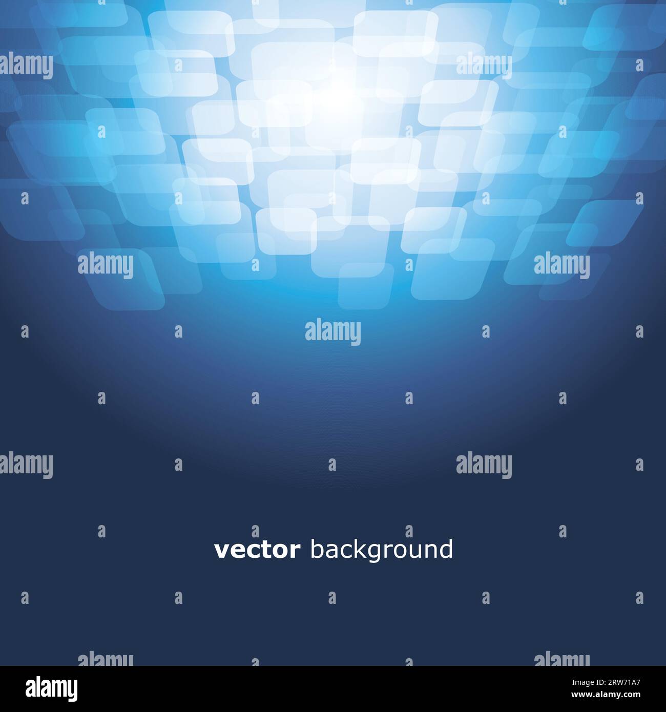 3D warped squares on blue background vector Stock Vector