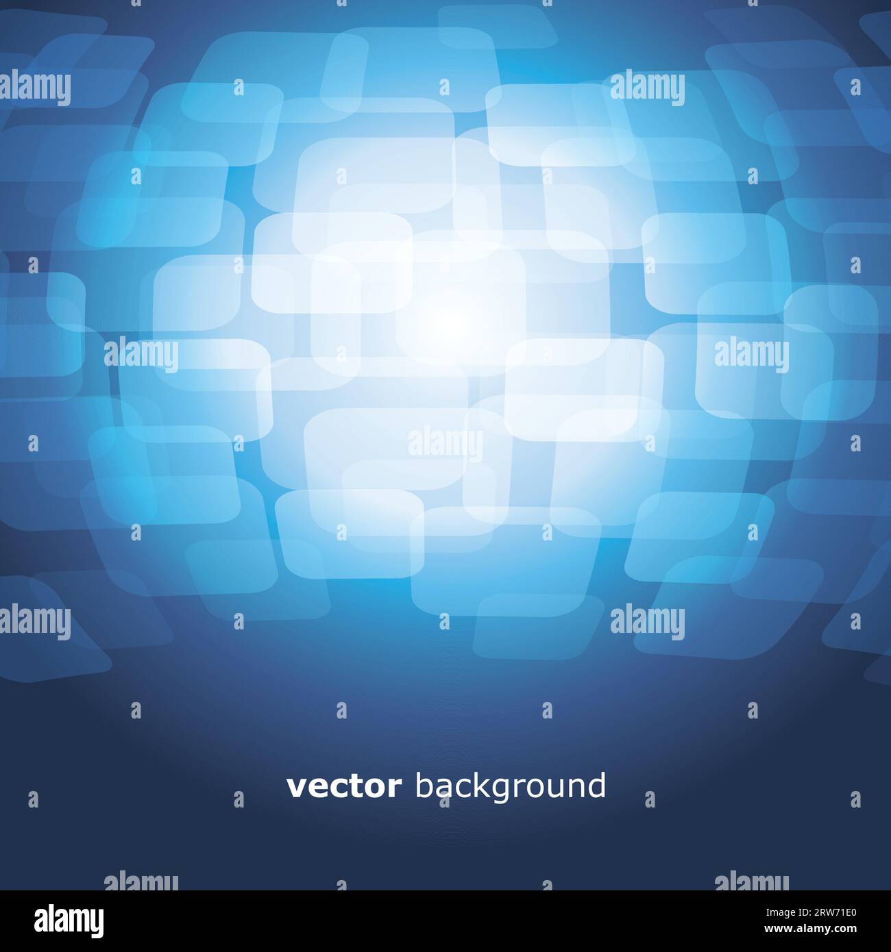 3D warped squares on blue background vector Stock Vector