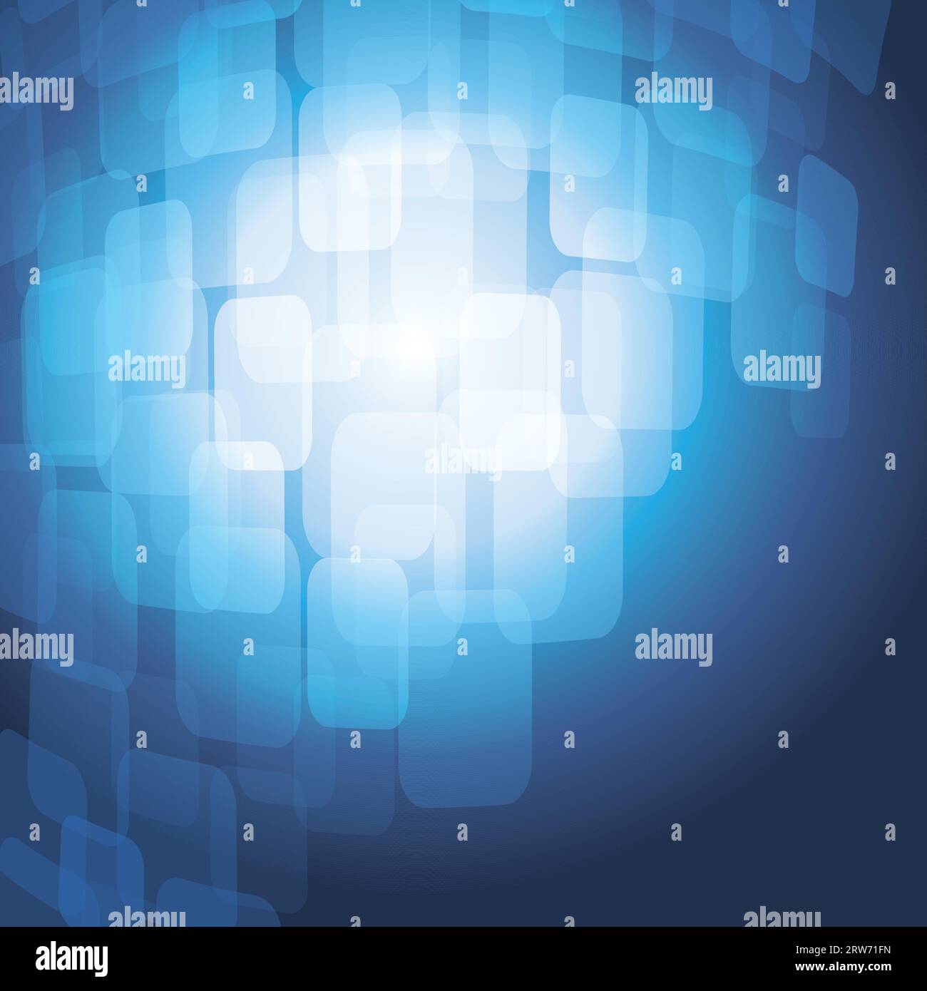 3D warped squares on blue background vector Stock Vector