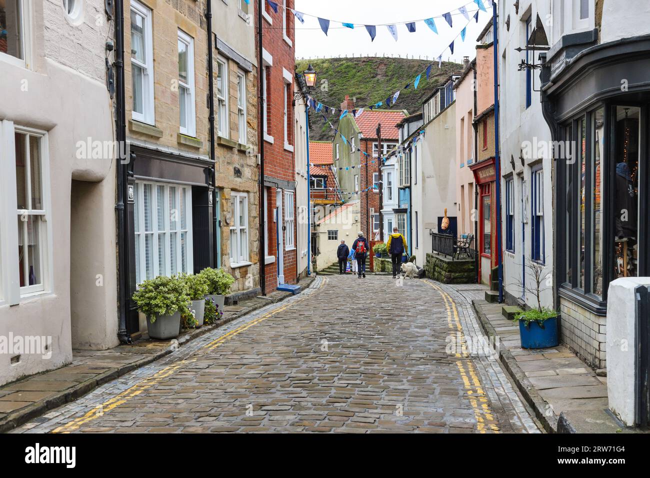 Staithes High Street, North Yorkshire, UK Stock Photo