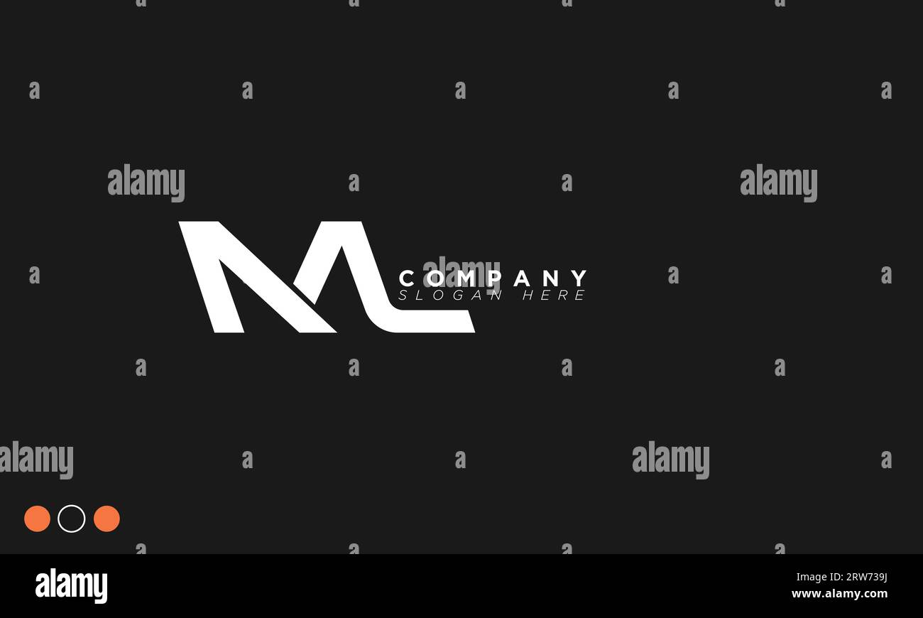 ML Alphabet letters Initials Monogram logo Stock Vector