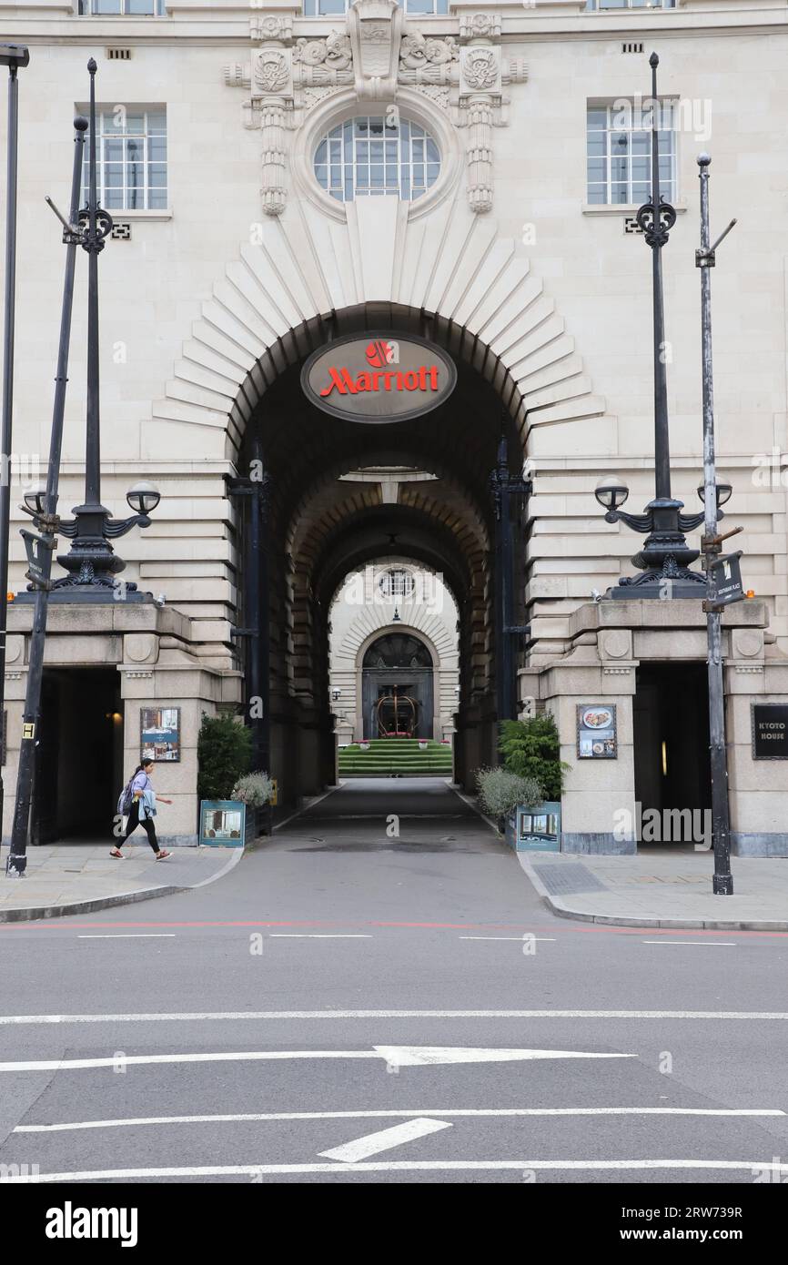 Exterior of London Marriott Hotel County Hall London, UK September 2023 ...