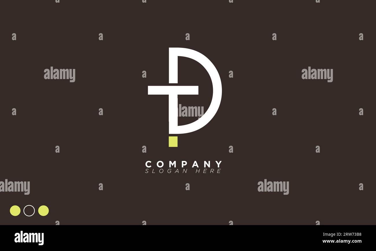 TD Alphabet letters Initials Monogram logo Stock Vector