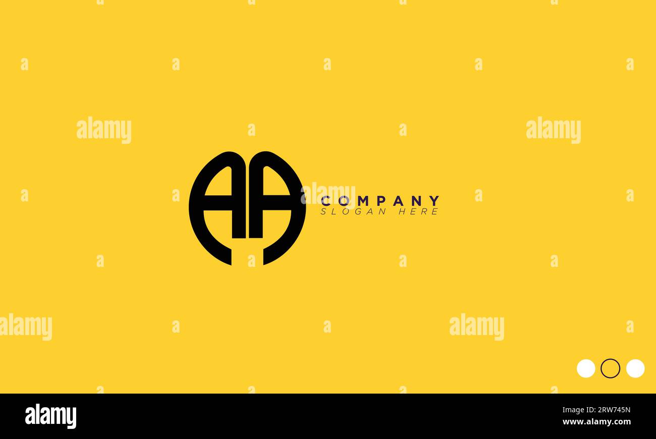 AA Alphabet letters Initials Monogram logo Stock Vector