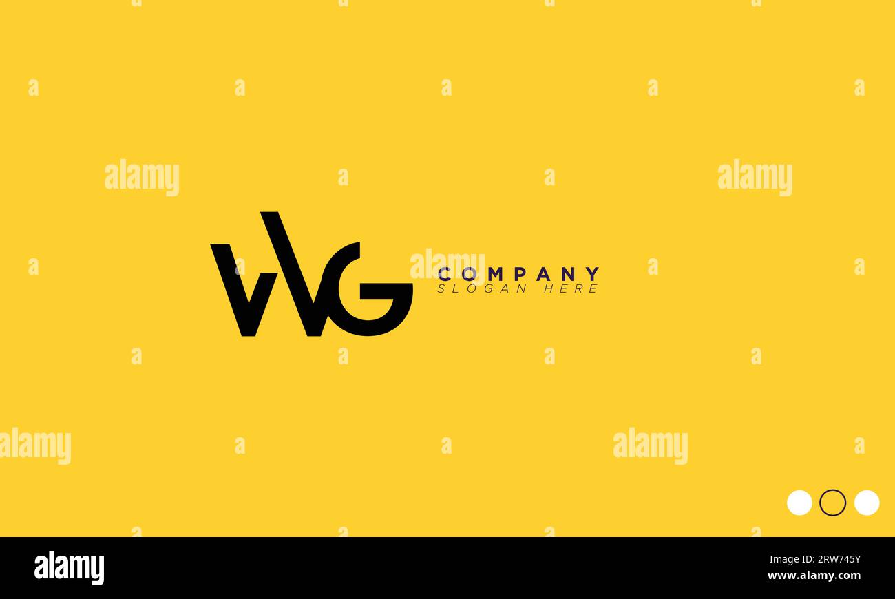 WG Alphabet letters Initials Monogram logo Stock Vector