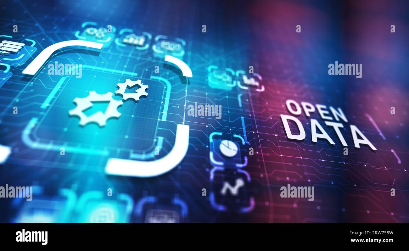 Open data database integration api internet technology concept Stock ...