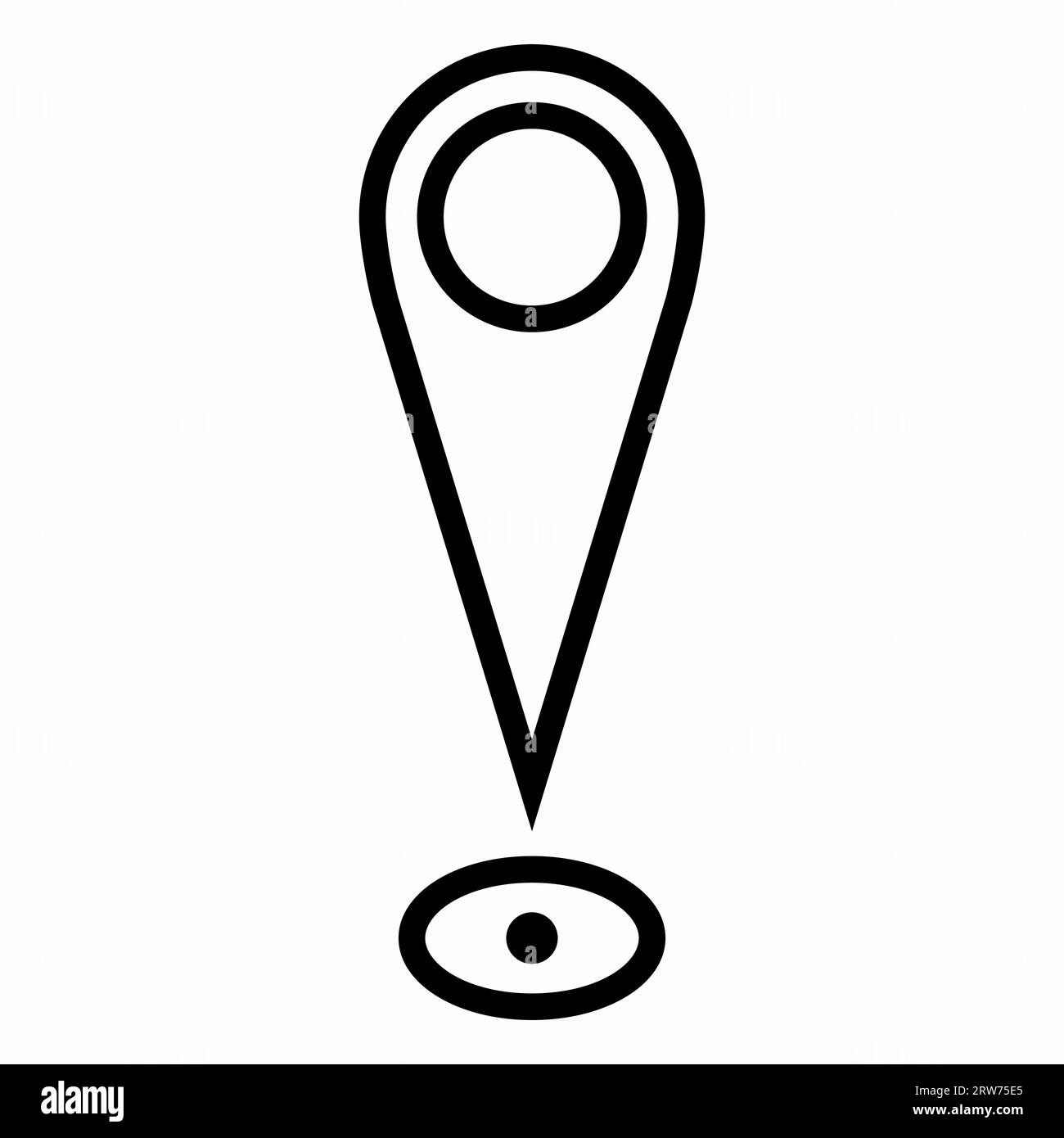 Location pin map icon. Flat design. Vector illustration sign on a white ...
