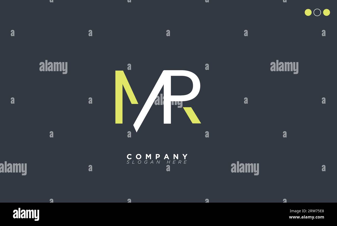MR Alphabet letters Initials Monogram logo Stock Vector