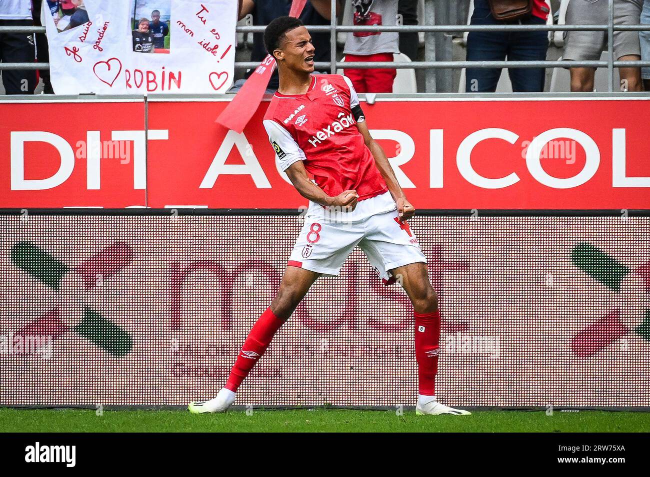 Amir Rid1 Amir RICHARDSON of Reims celebrates his goal during the French ...
