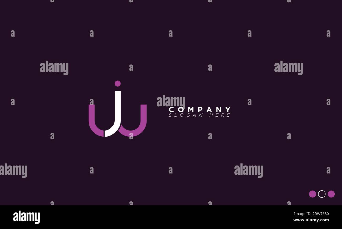 WJ Alphabet letters Initials Monogram logo Stock Vector