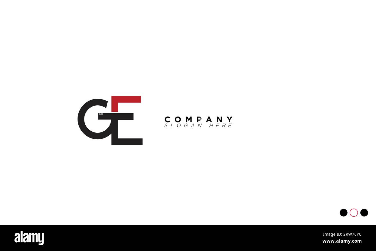 GE Alphabet letters Initials Monogram logo Stock Vector