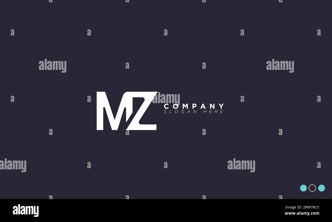 MZ Alphabet letters Initials Monogram logo Stock Vector