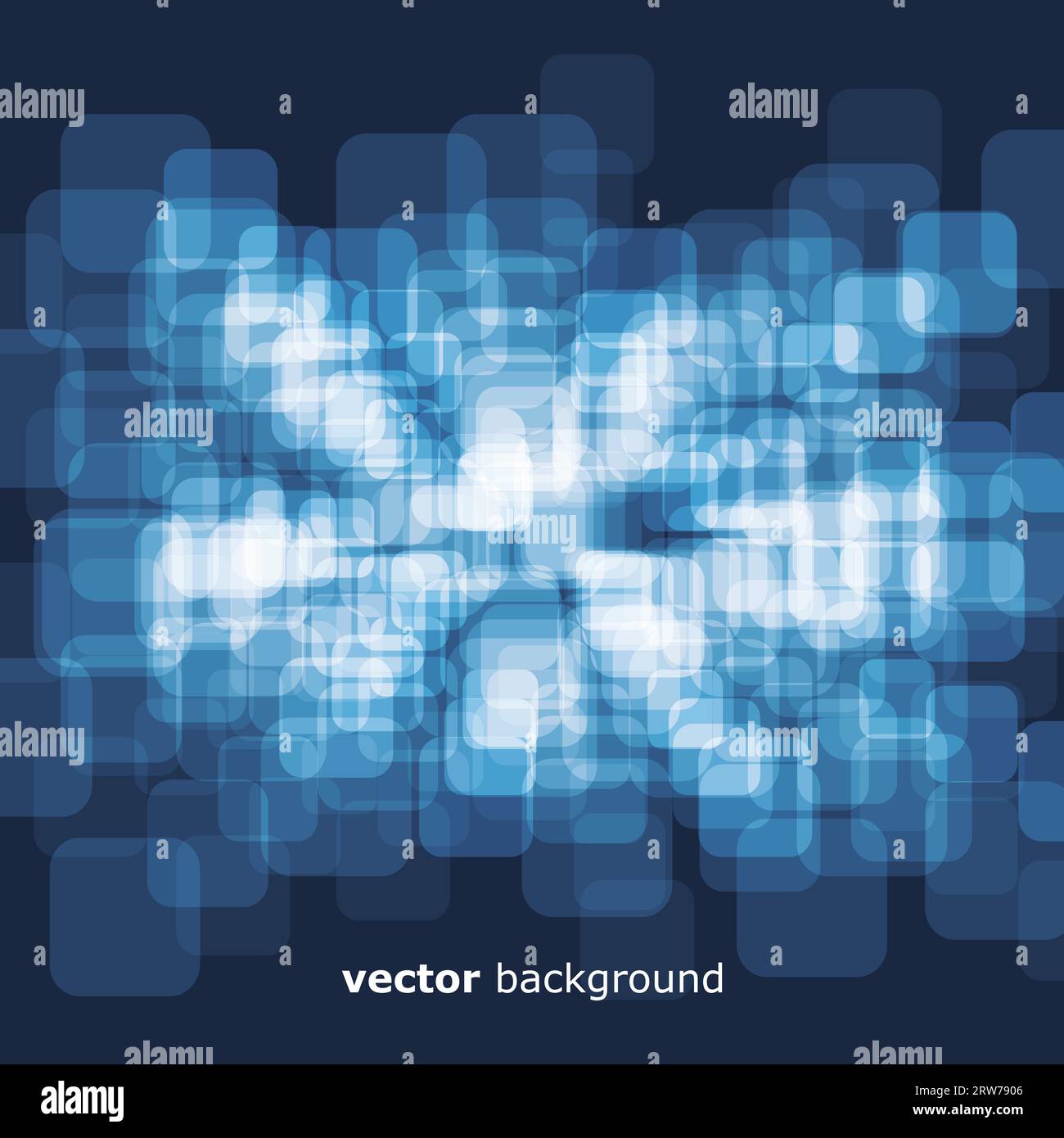 3D warped squares on blue background vector Stock Vector