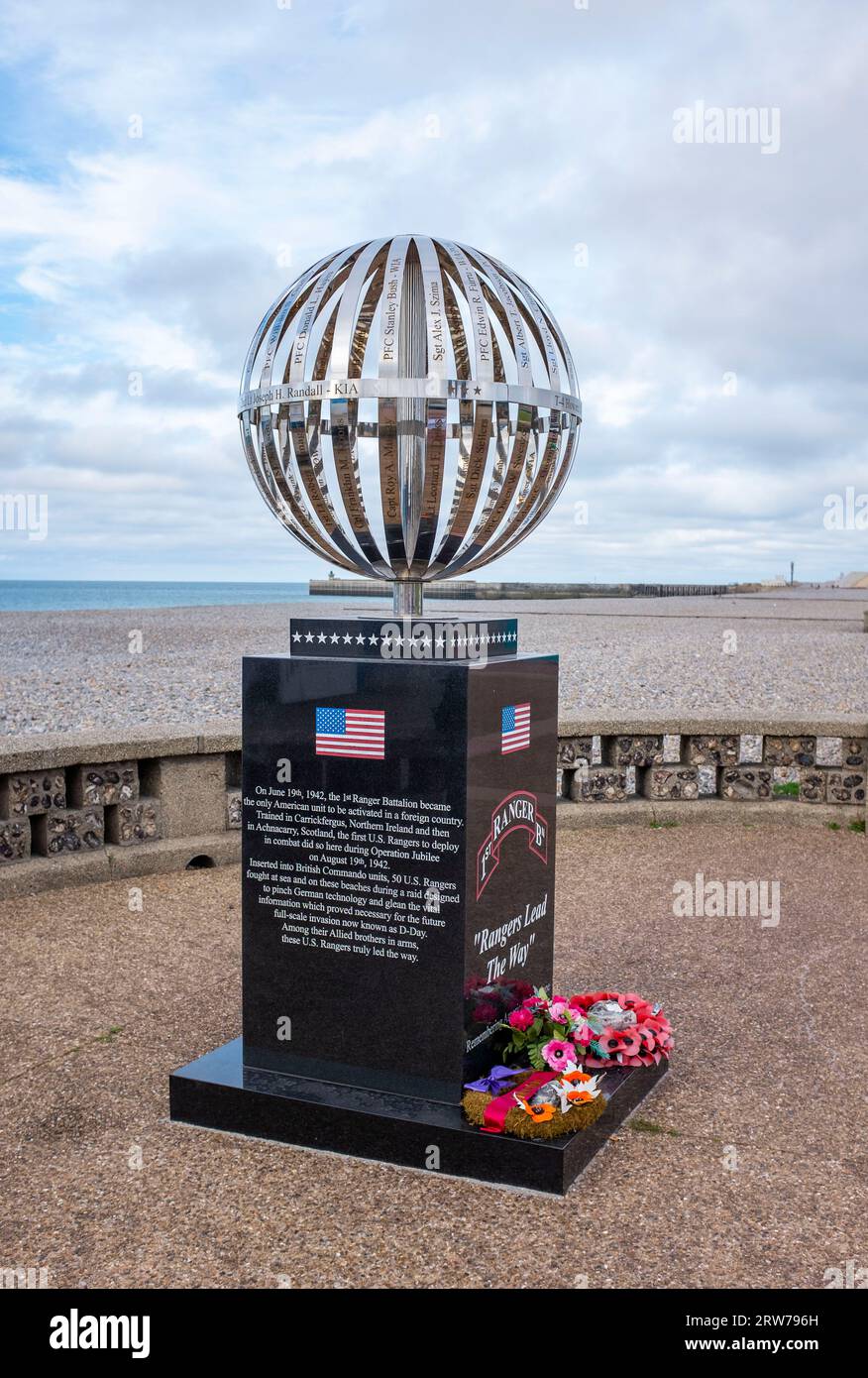 Dieppe , Normandy The Memorial for American Rangers on Dieppe seafront , Europe Stock Photo