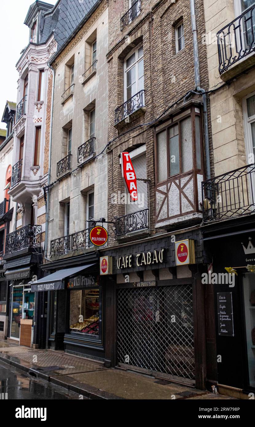 Cafe Tabac in Dieppe , Normandy Dieppe is a fishing port on the Normandy coast of northern France Stock Photo