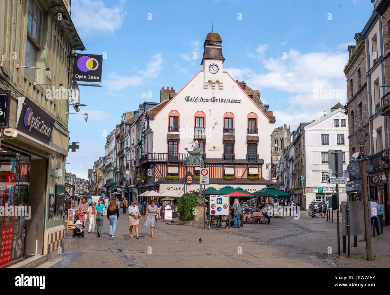 The famous Cafe de Tribunaux Dieppe , Normandy  Dieppe is a fishing port on the Normandy coast of northern France Stock Photo