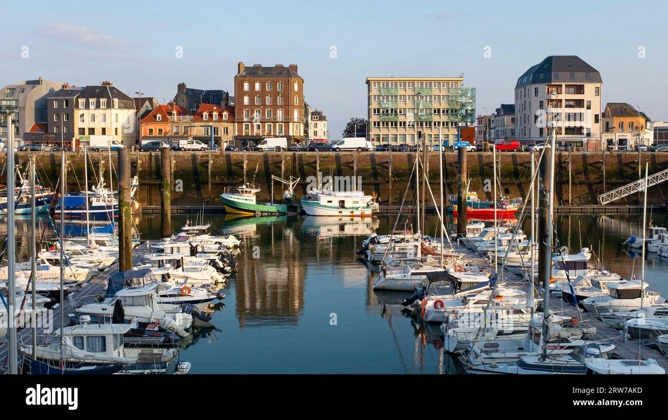 The Port de Plaisance marina in Dieppe , Normandy Dieppe is a fishing port on the Normandy coast of northern France Stock Photo