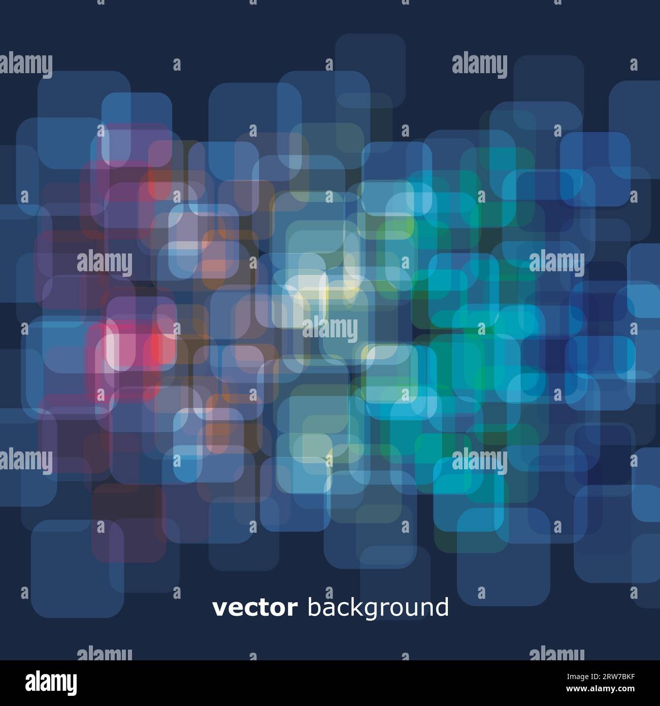3D warped squares on blue background vector Stock Vector