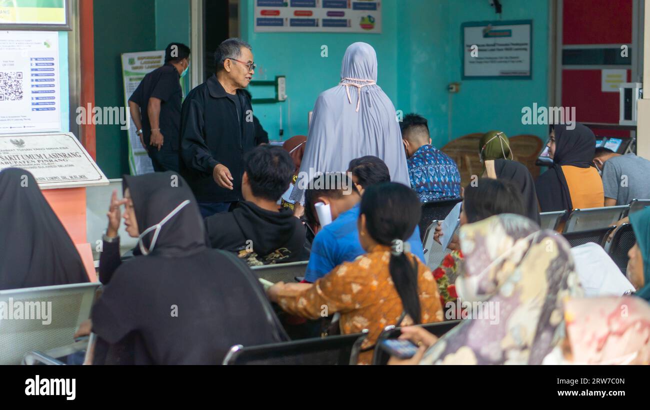 Pinrang Indonesia, 14 September 2023: Several residents are sitting ...