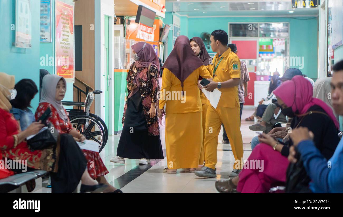 Pinrang Indonesia, 14 September 2023: Several residents are sitting ...