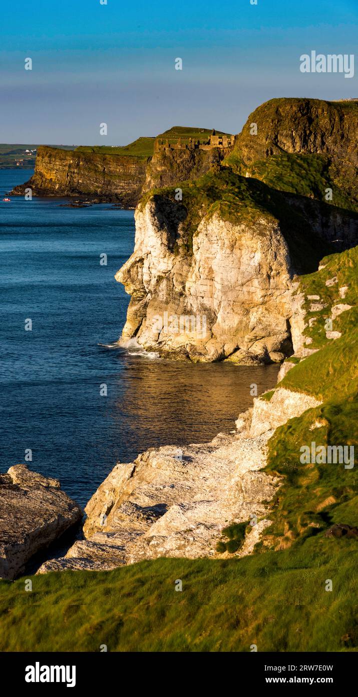 The Giants Head at White Rocks, causeway coastal route, County Antrim, Northern Ireland Stock Photo