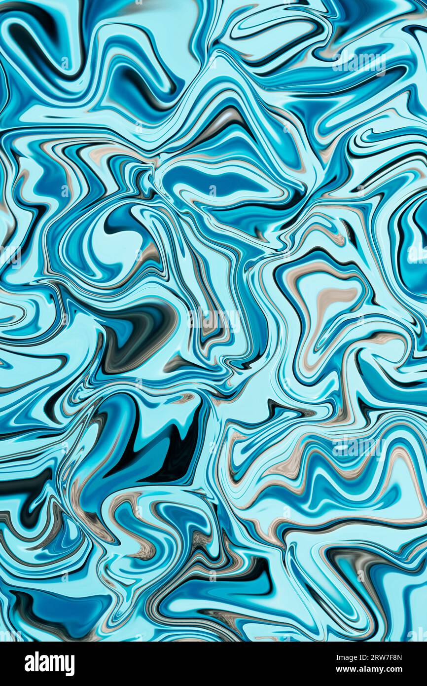 Abstract watercolor oily blue background Stock Photo