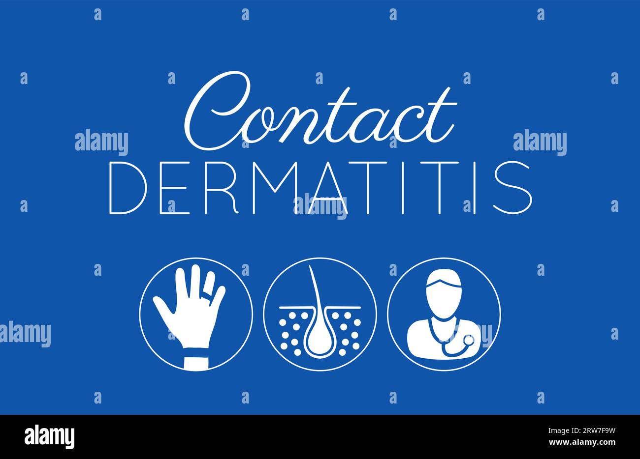 Simple Contact Dermatitis Background Illustration with Icons Stock