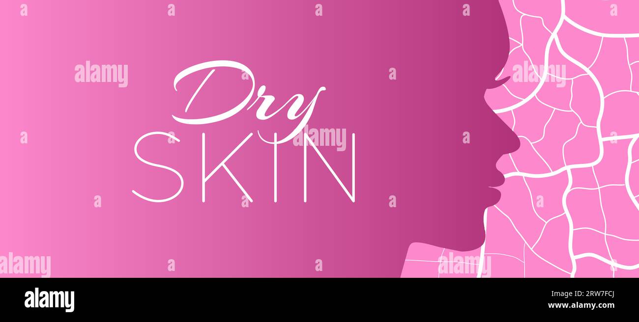 Dry Face Skin Pink Background Illustration Design Stock Vector Image ...
