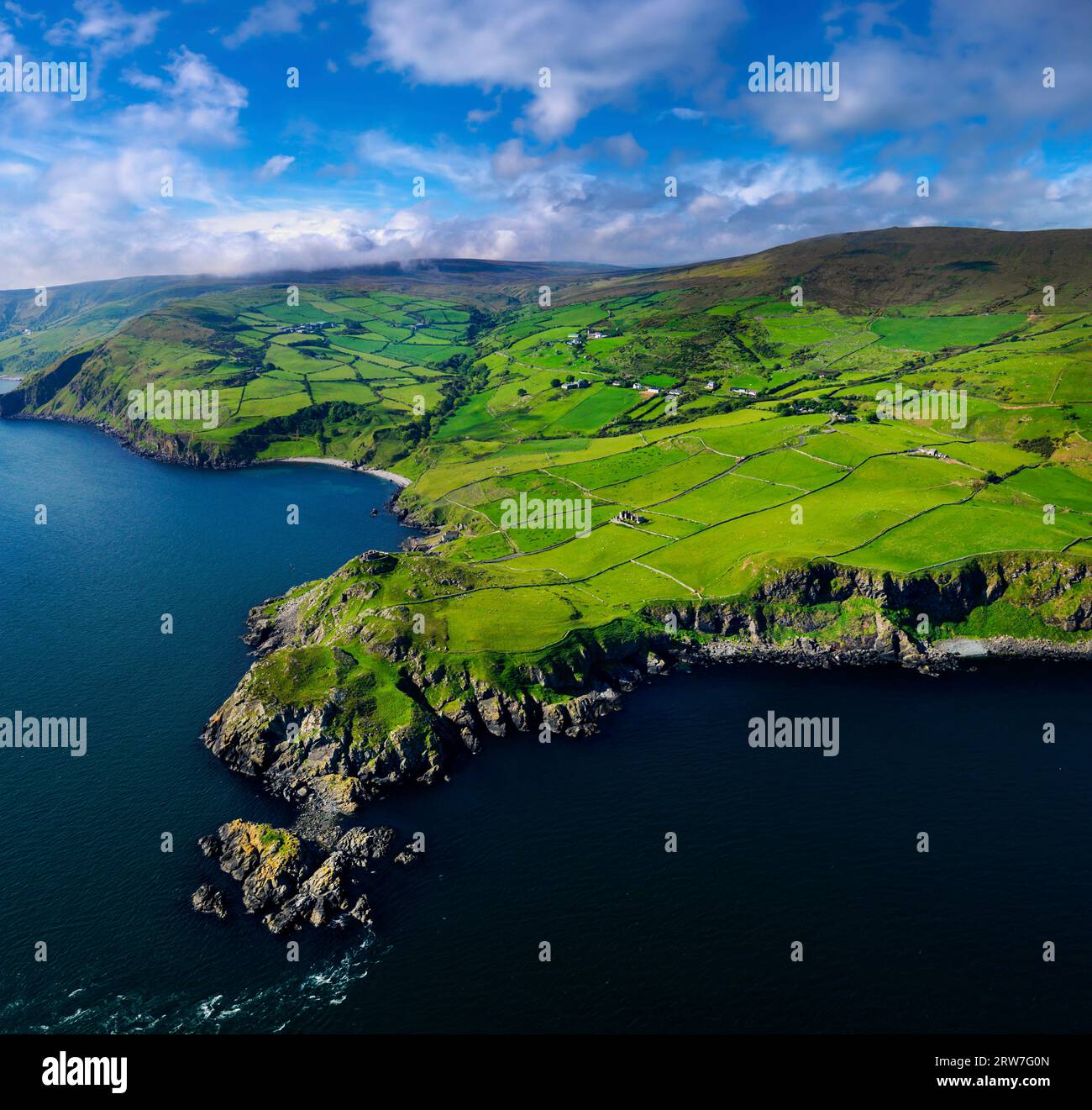Aerial of Torr Head, County Antrim, Northern Ireland Stock Photo
