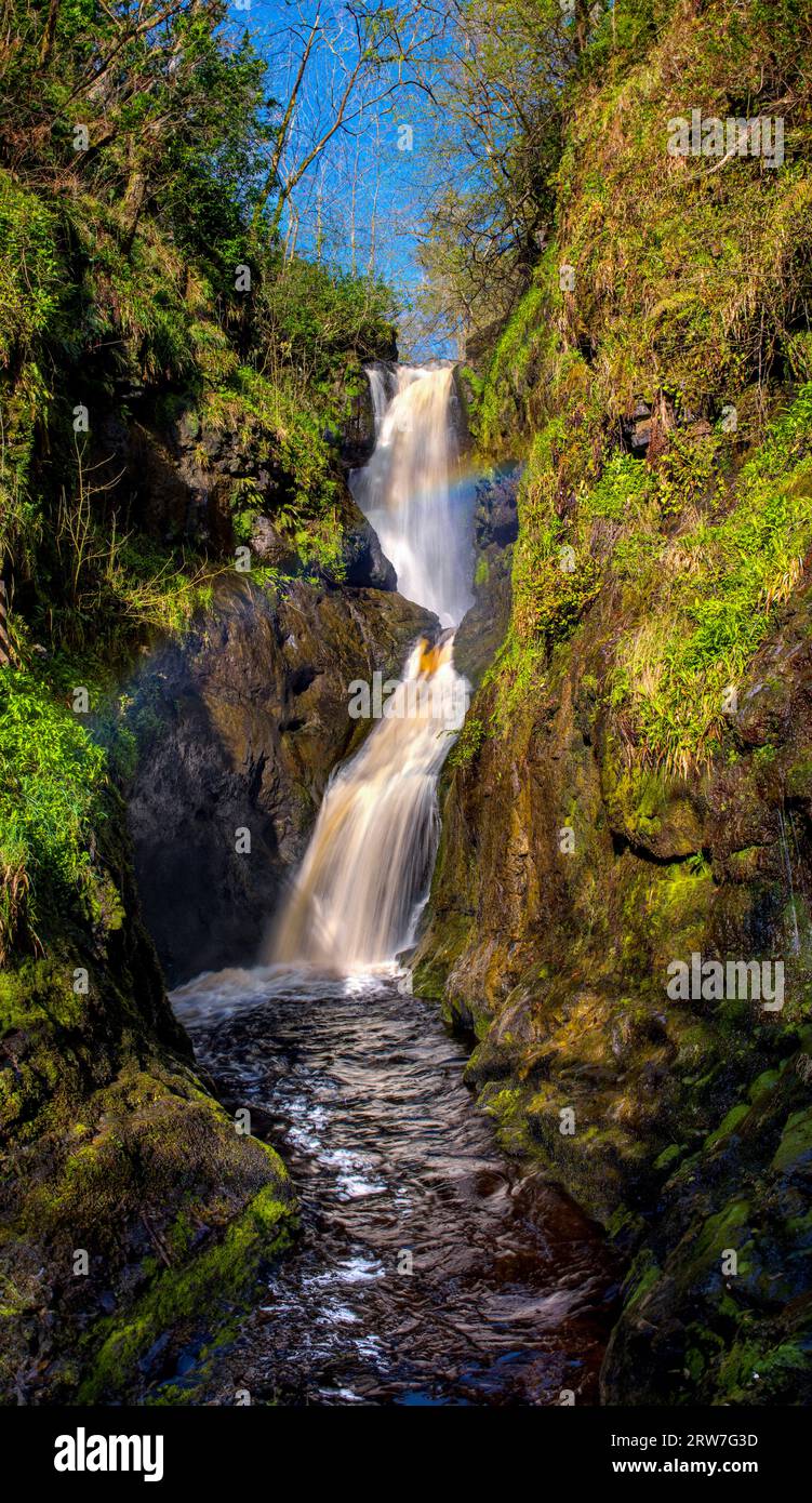 Ess-na-laragh waterfall Glenariff, Moyle, County Antrim, Northern Ireland, Stock Photo