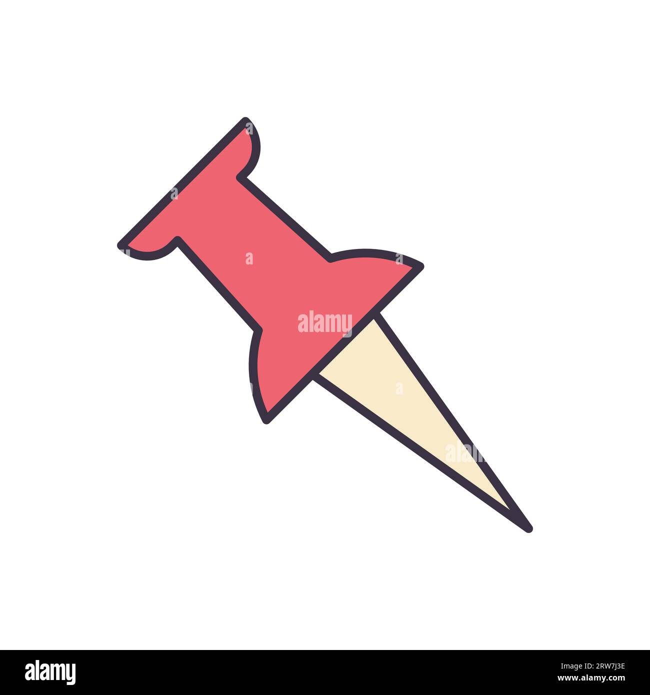 Push Pin related vector icon. Isolated on white background. Vector ...