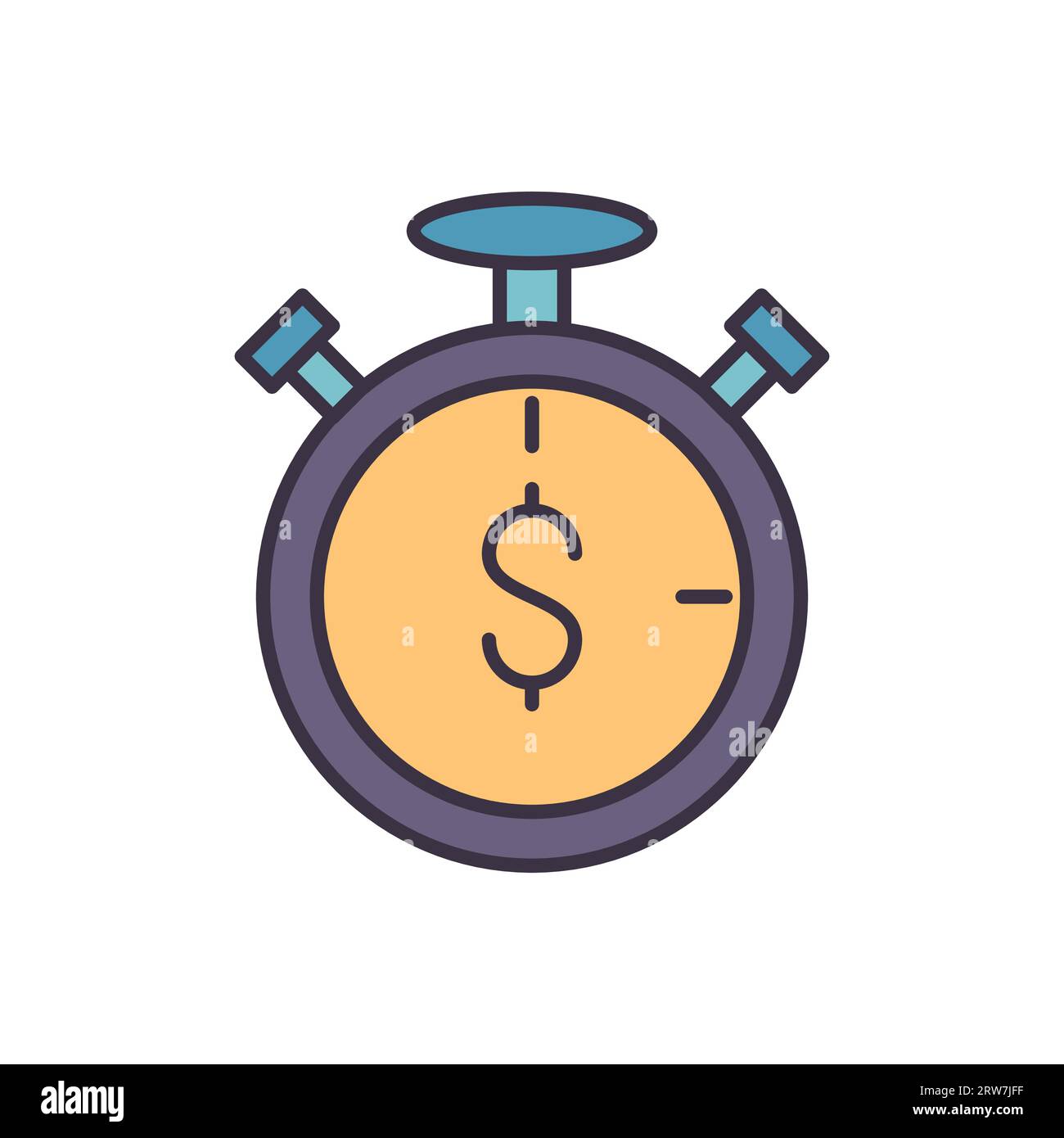 Time is money related vector icon. Isolated on white background. Vector ...