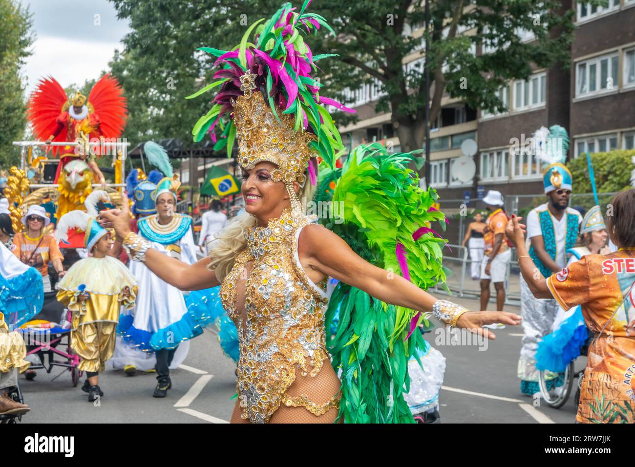 NOTTING HILL LONDON ENGLAND 28 August 2023 Performers Wearing notting-hill-london-england-28-august-2023-performers-wearing