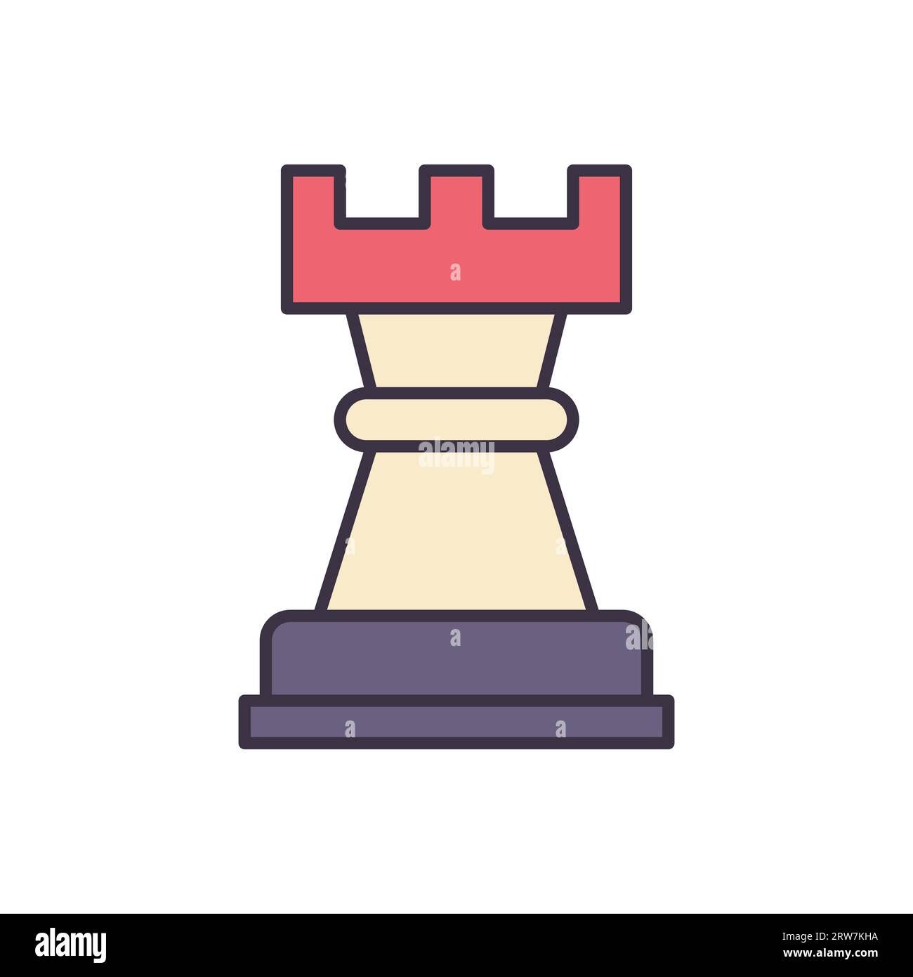 Chess Rook related vector icon. Isolated on white background. Vector ...