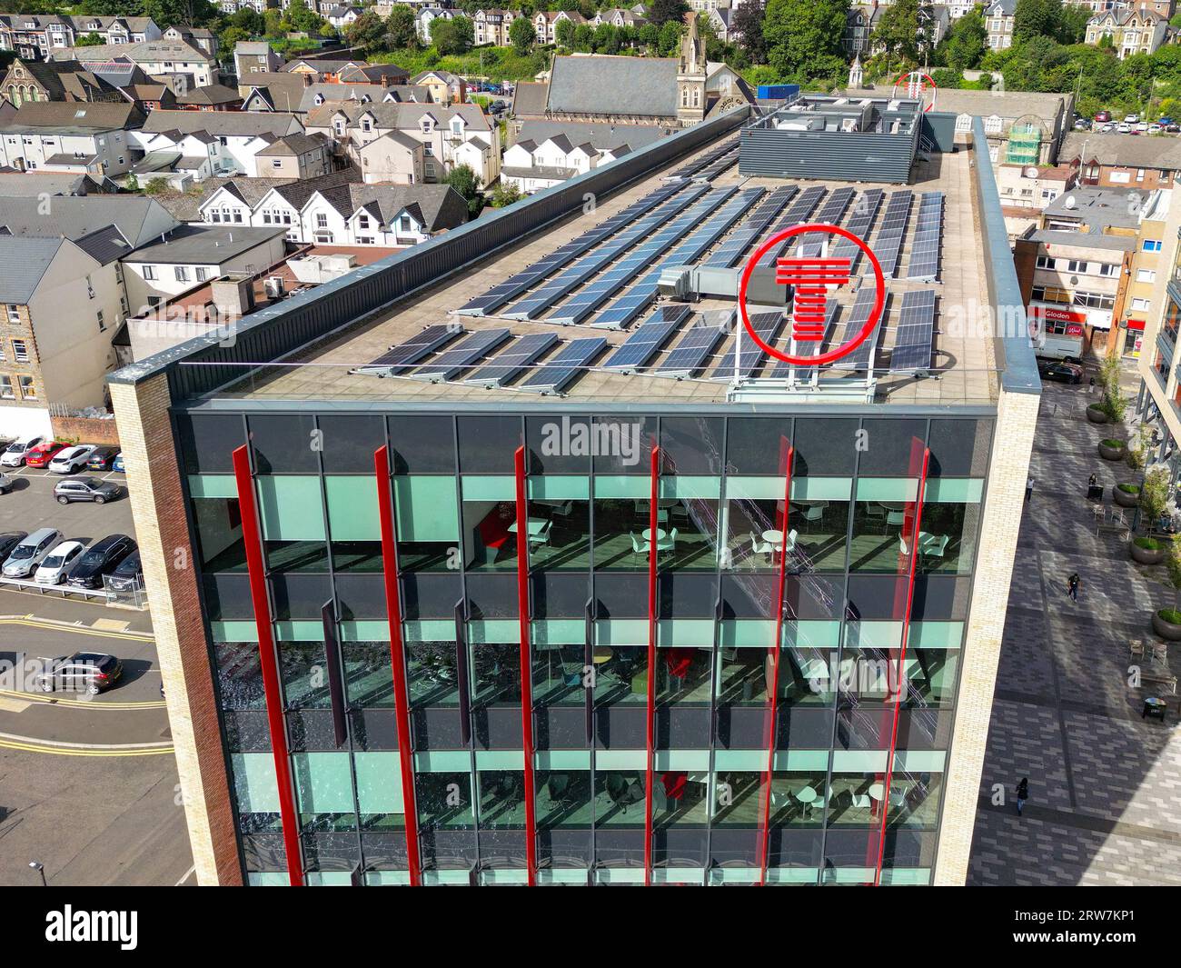 Pontypridd, Wales 12 September 2023 Drone view of the headquarters
