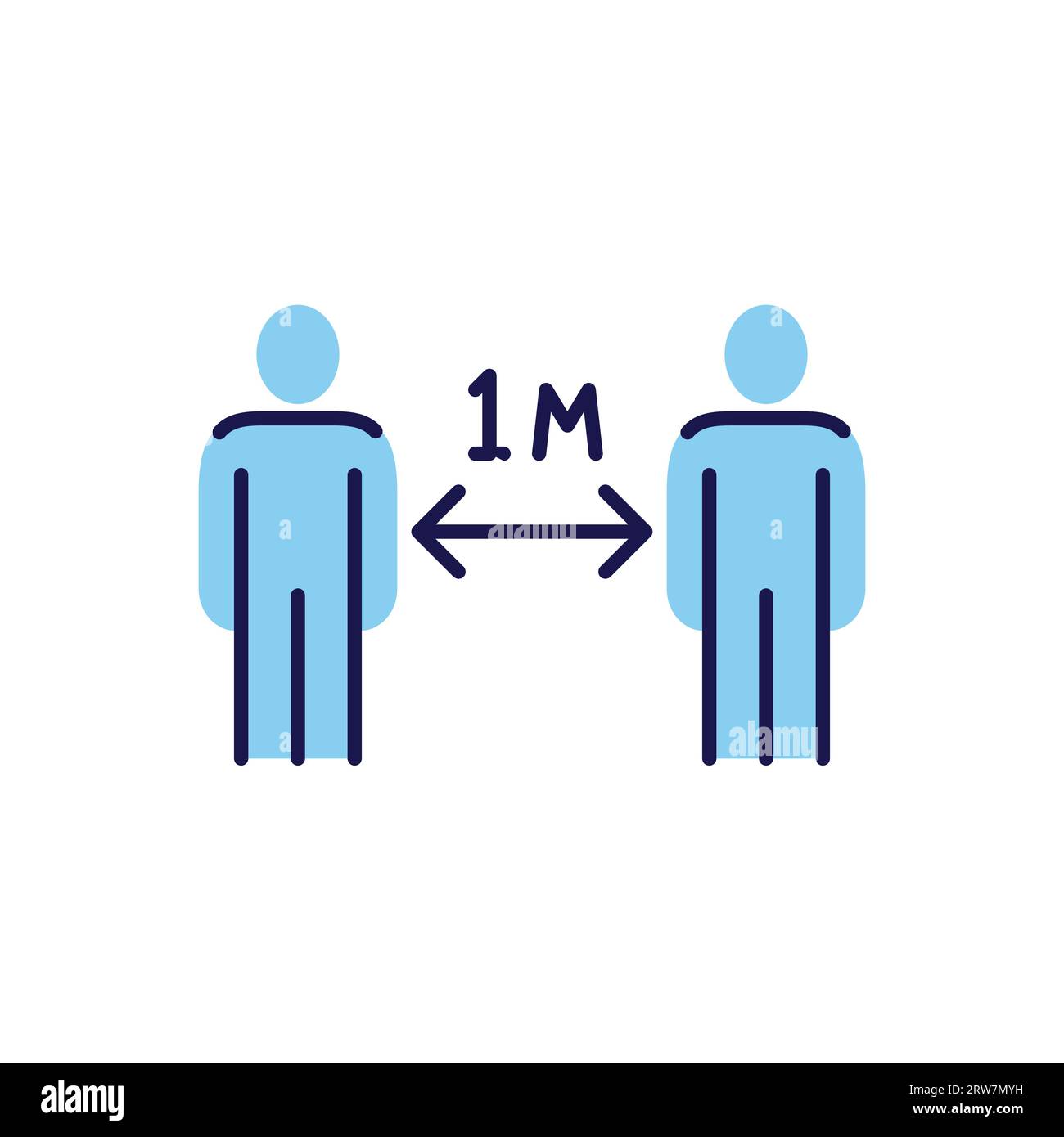 Social distancing sign. Keep distance related vector icon. Isolated on ...