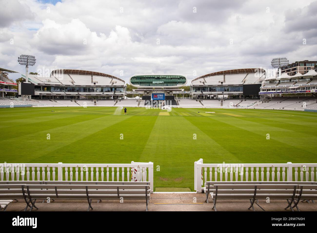 Media Centre from Lord's Pavilion at Lord's Cricket Ground Stock Photo