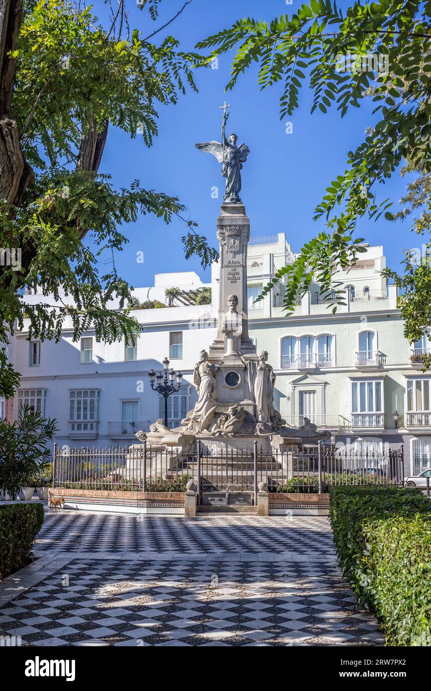 Monument to the Marquess of Comillas in Cádiz, Spain on 31 August 2023 Stock Photo