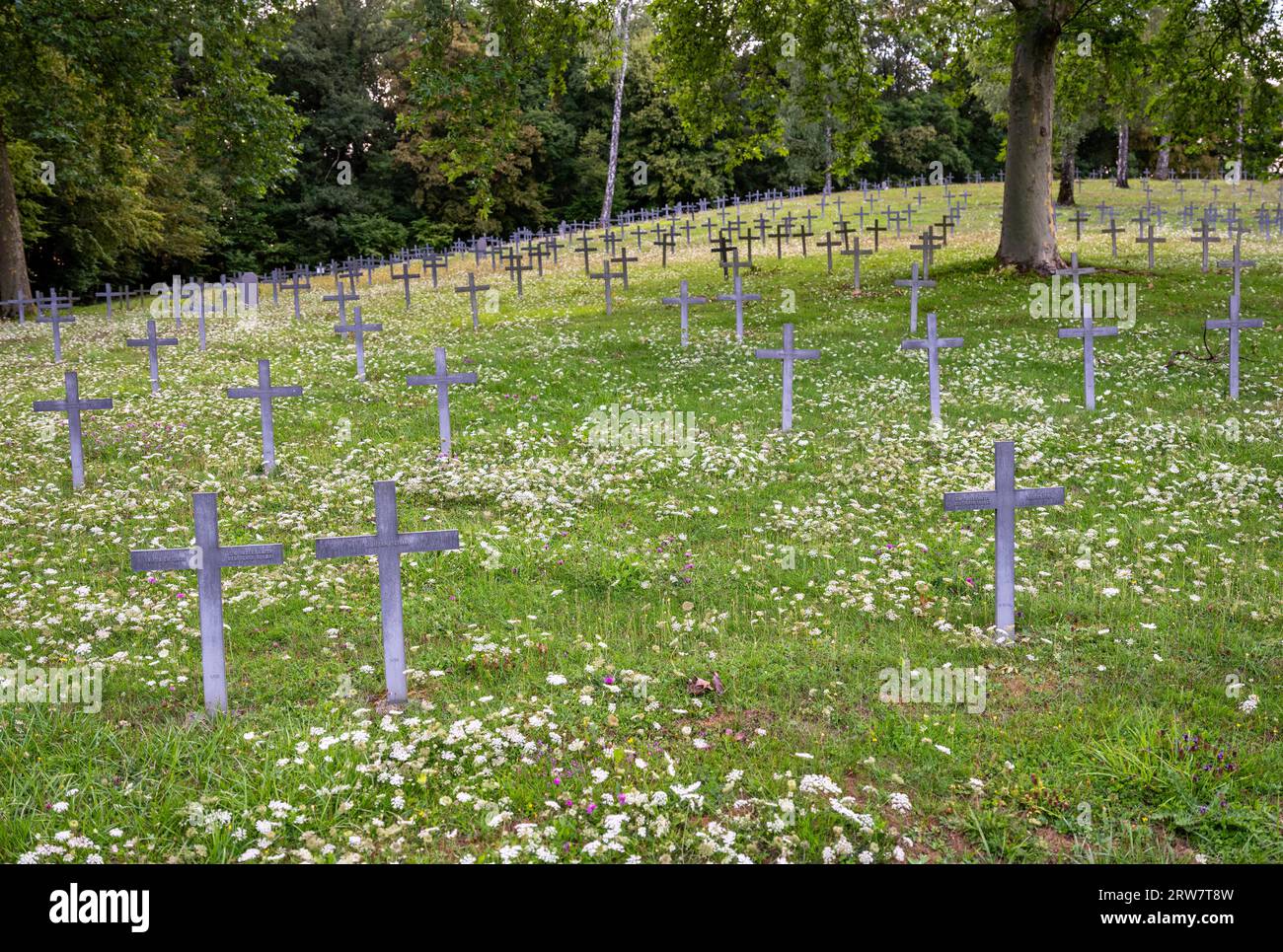 cemetery for german soldiers near Verdun in the north of france Stock Photo