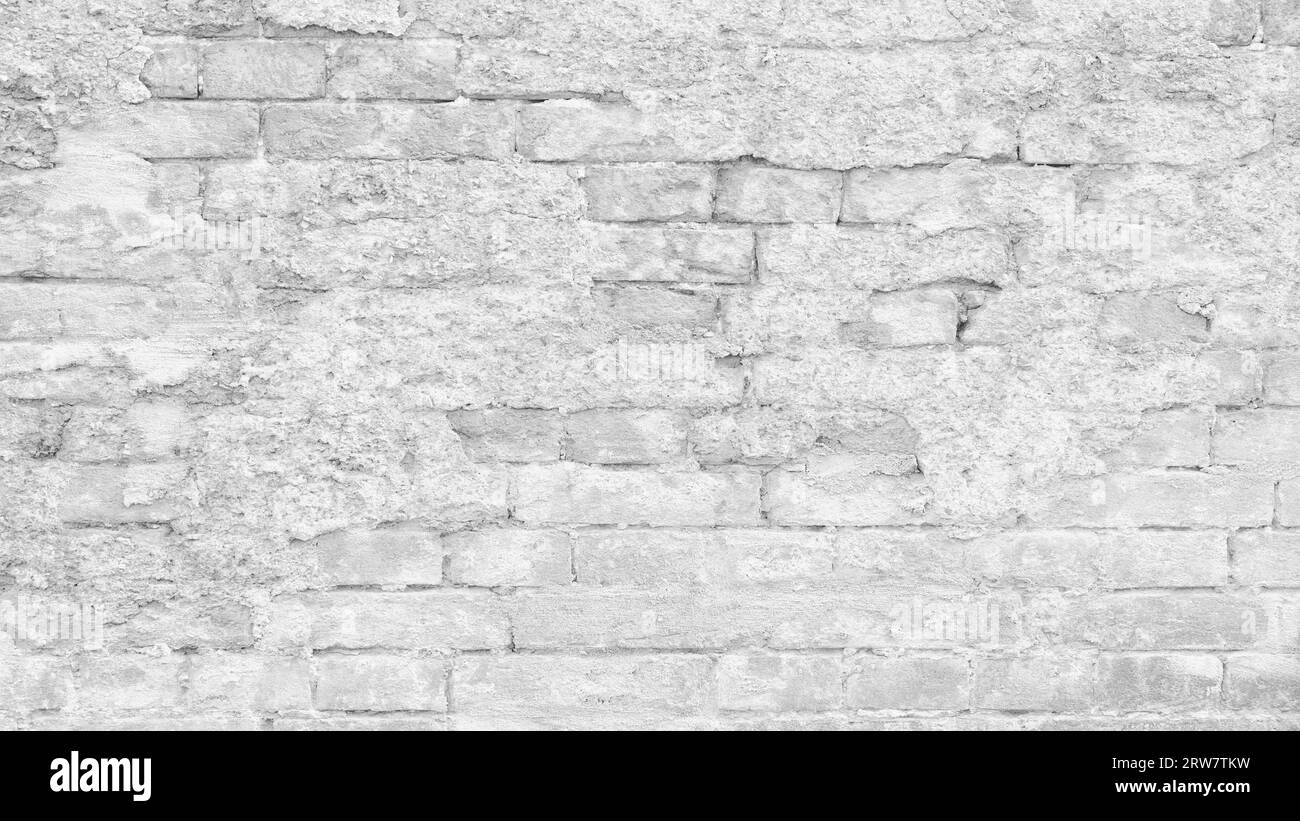 Abstract white brick wall texture for pattern background. wide panorama ...