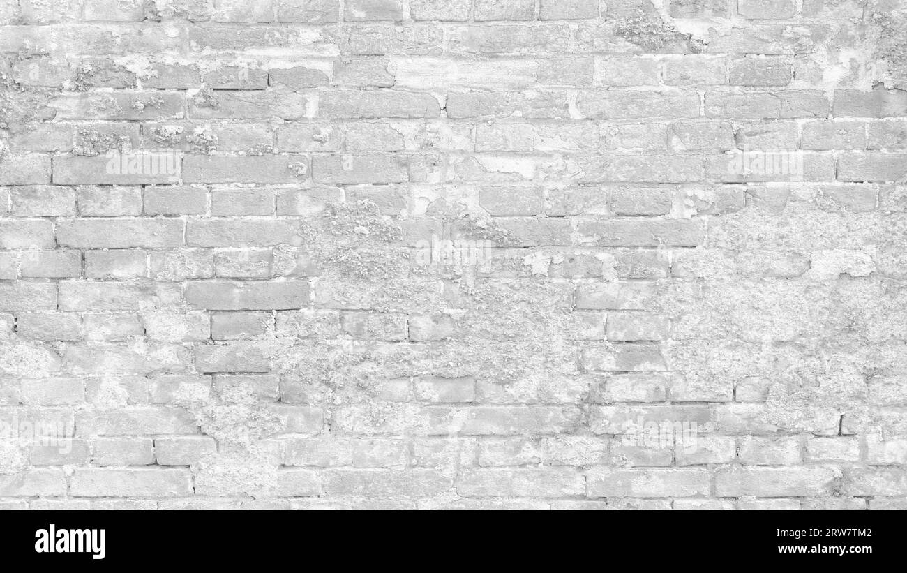 Abstract white brick wall texture for pattern background. wide panorama ...