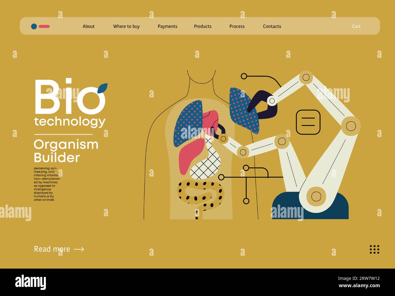 Bio Technology, Organism Builder modern flat vector concept