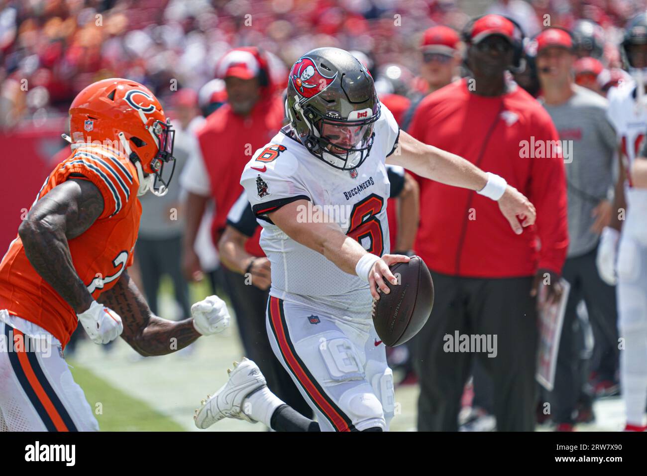 Tampa Bay, Florida, USA, September 17, 2023, Tampa Bay Buccaneers quarterback Baker Mayfield 6